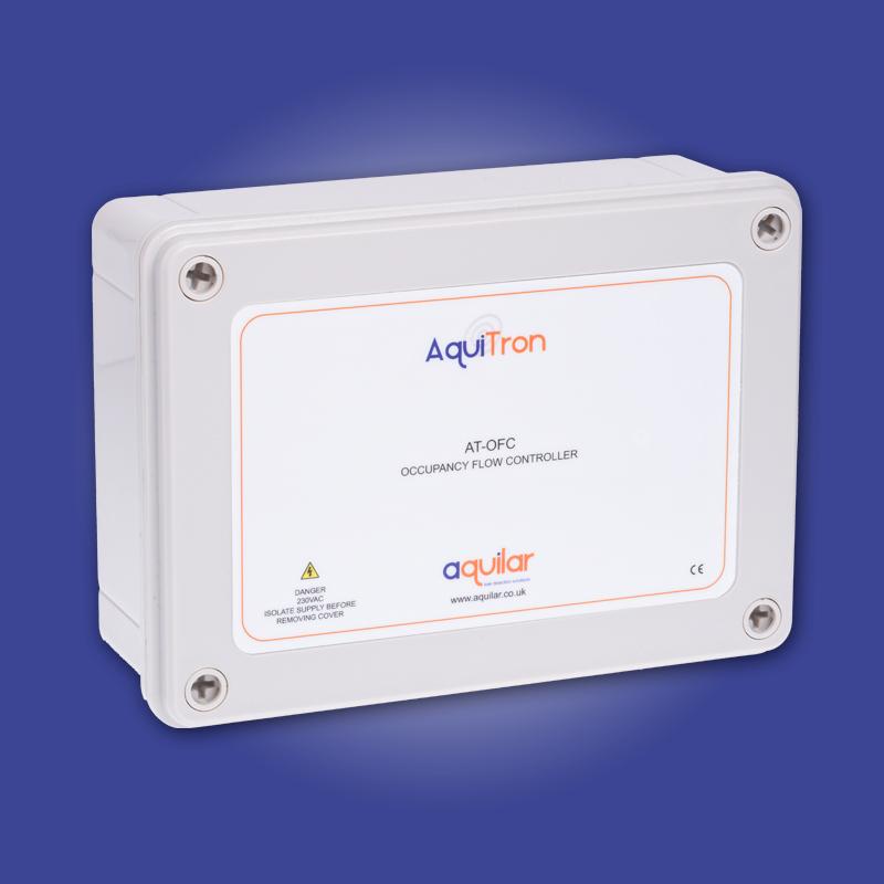 Occupancy flow controller PIR shut-off system water leak detection