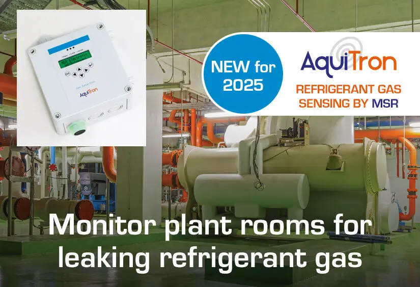 Monitor plant rooms for leaking refrigerant gas with AquiTron AT-MSR