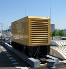 TT-FFS fast fuel sensor fitted within a catchment tray below a roof mounted generator